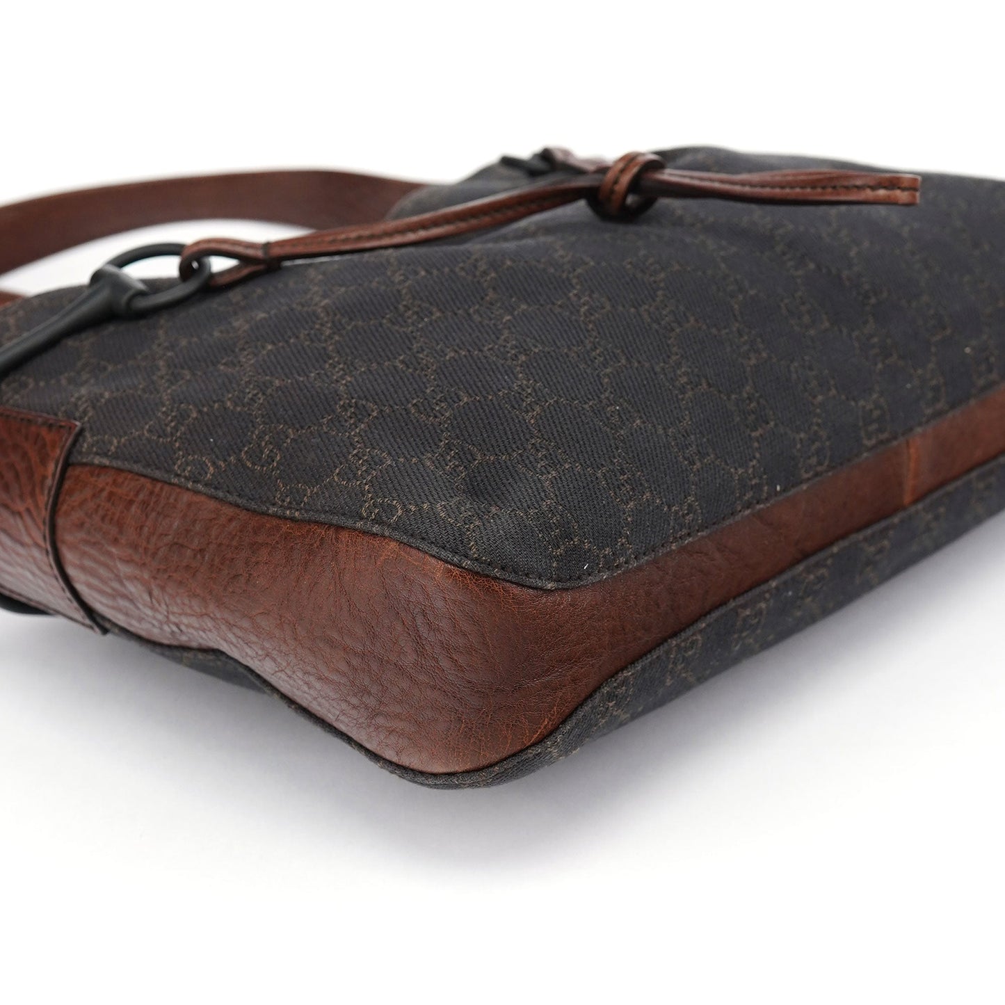 101975 Brown GG Horsebit Shoulder Bag