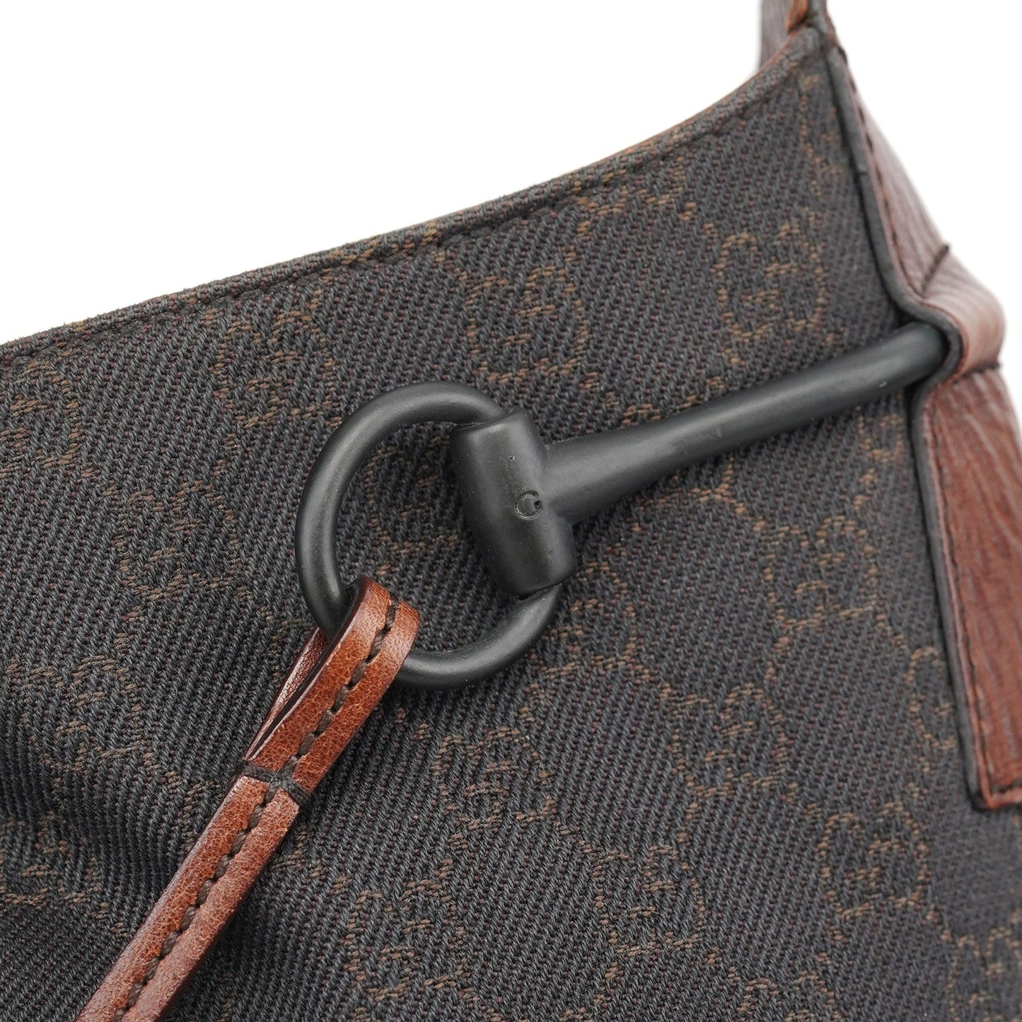 101975 Brown GG Horsebit Shoulder Bag