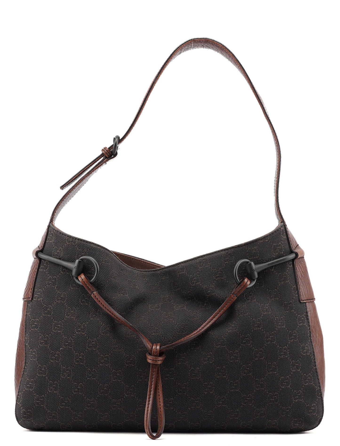 101975 Brown GG Horsebit Shoulder Bag
