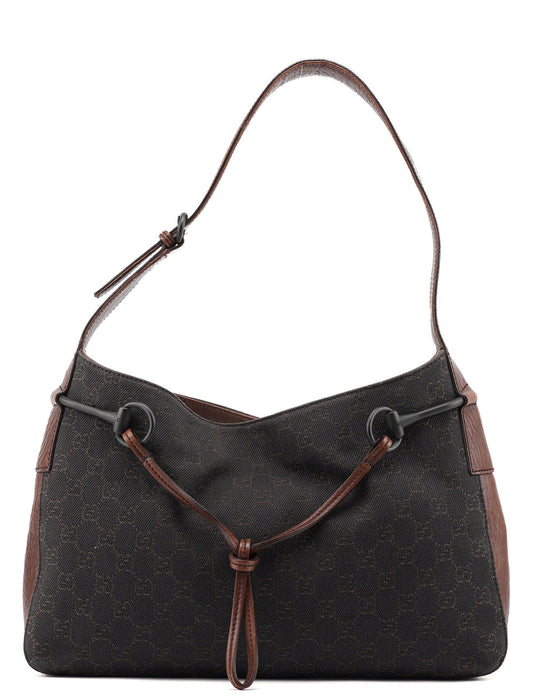 101975 Brown GG Horsebit Shoulder Bag
