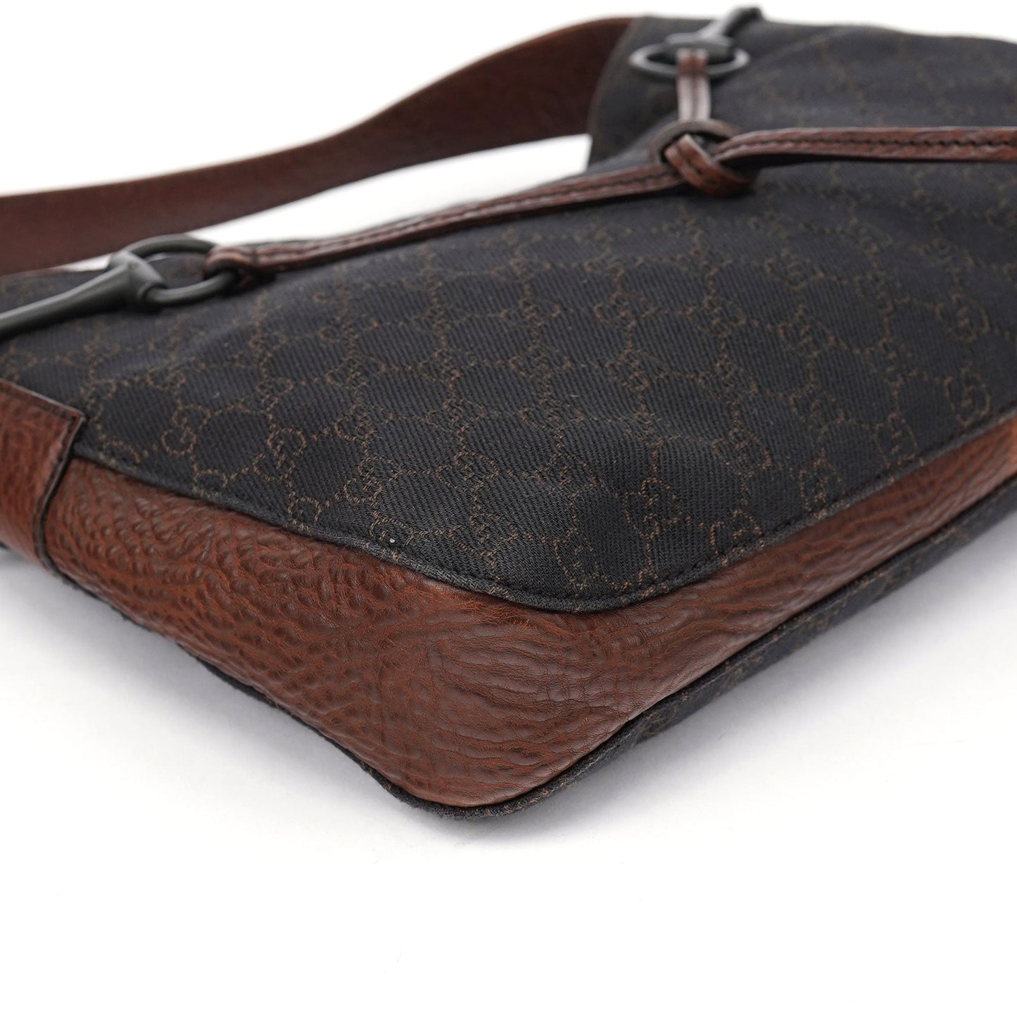 101975 Brown GG Horsebit Shoulder Bag