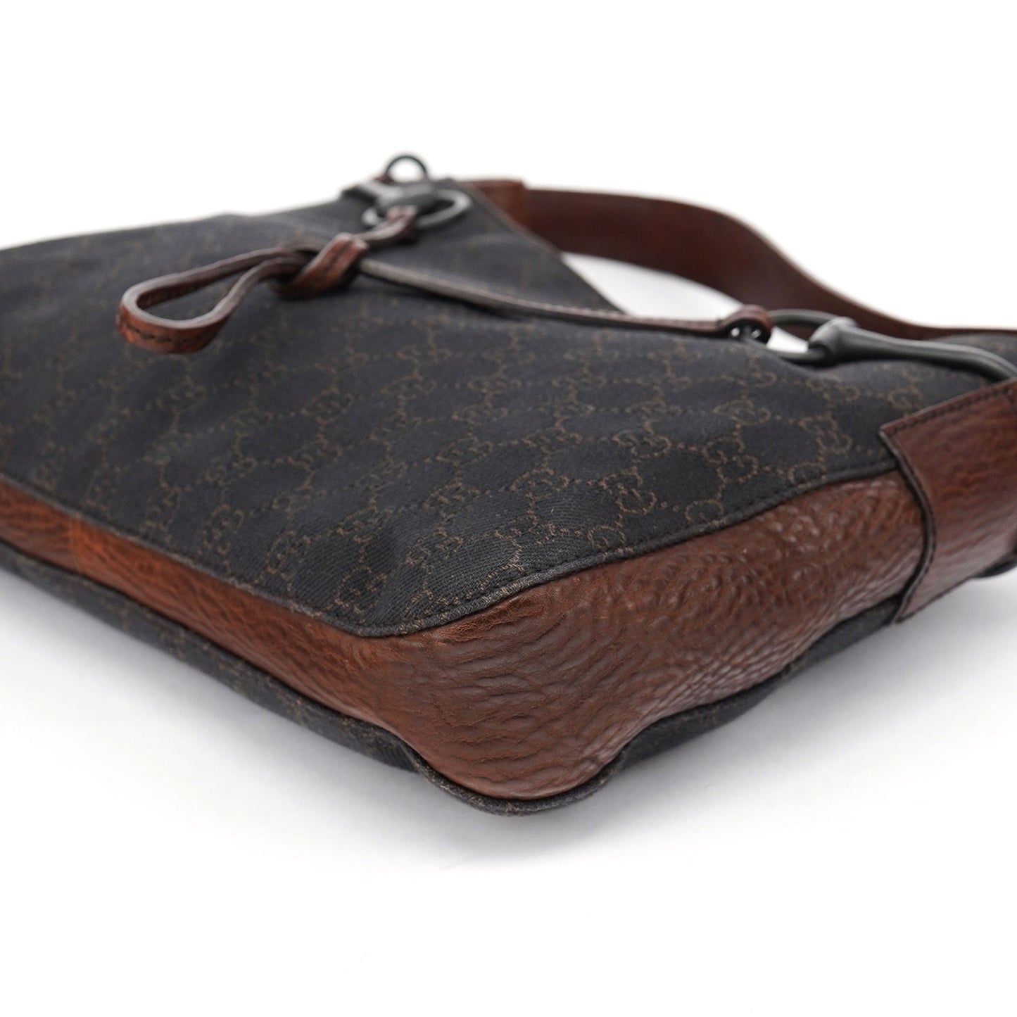 101975 Brown GG Horsebit Shoulder Bag