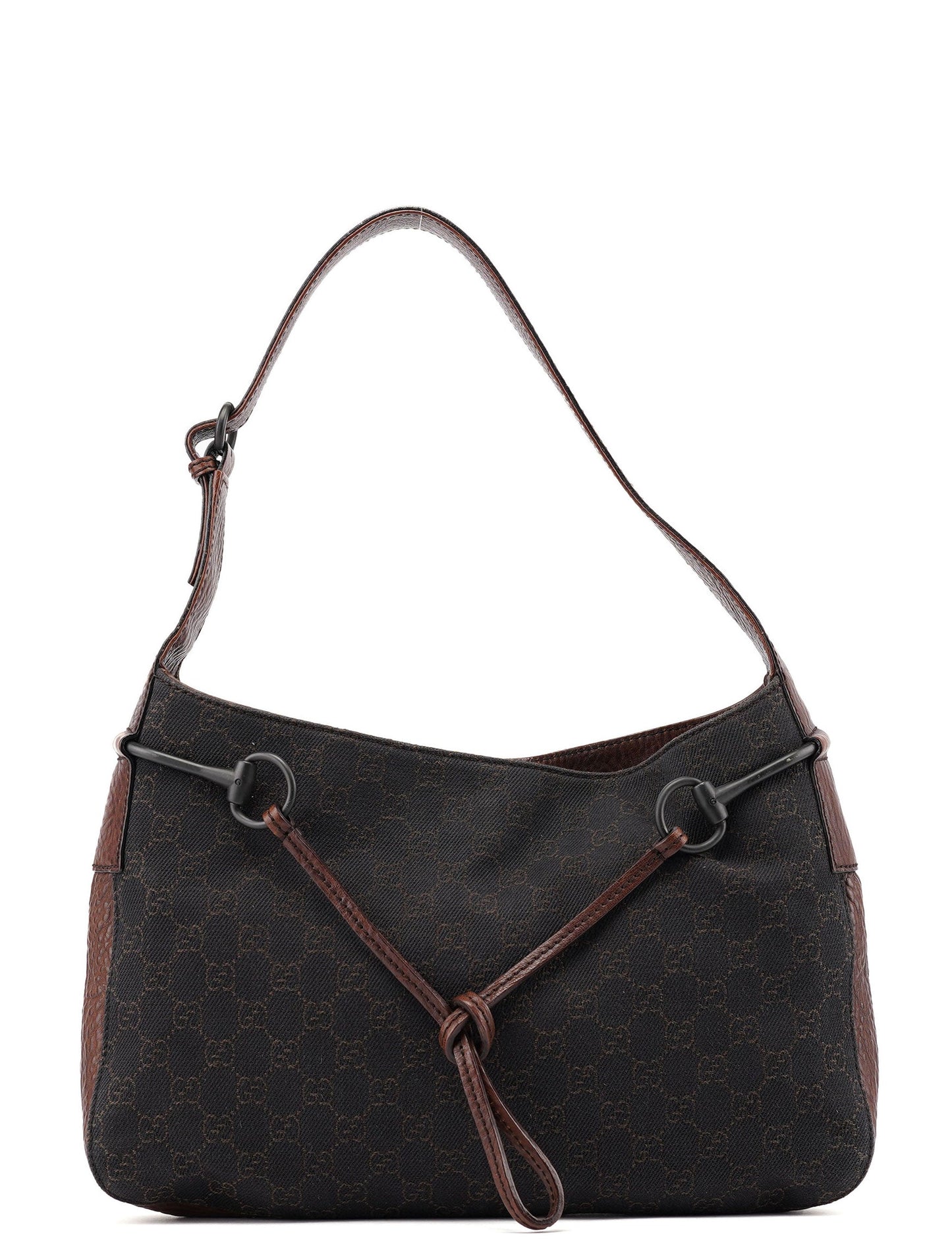 101975 Brown GG Horsebit Shoulder Bag