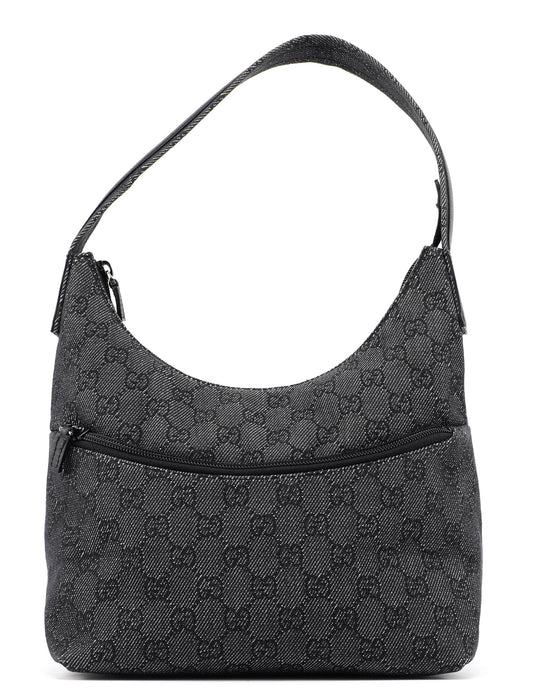 105649 Anthracite GG Denim Shoulder Bag