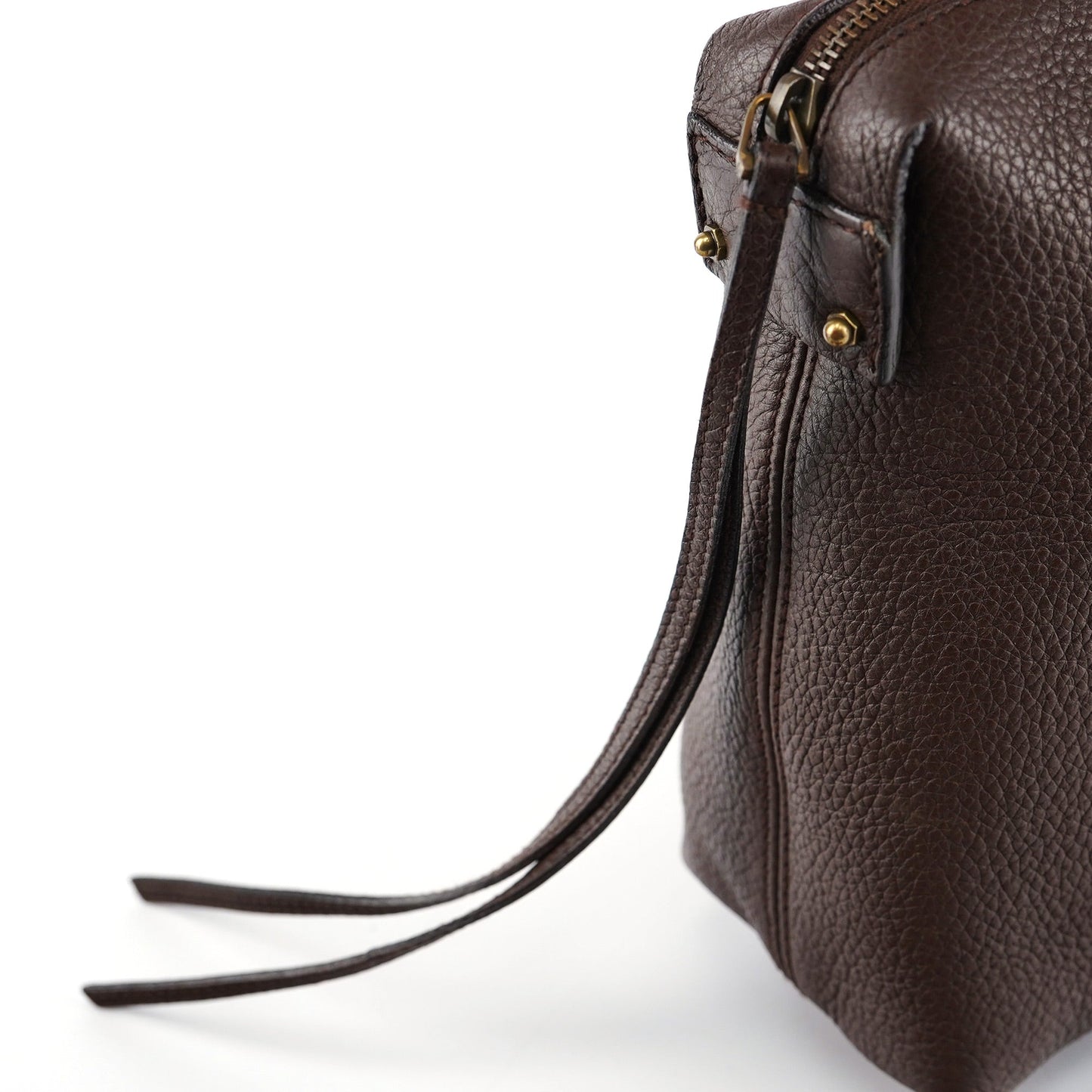 109132 Brown Leather Pocket Tote Bag