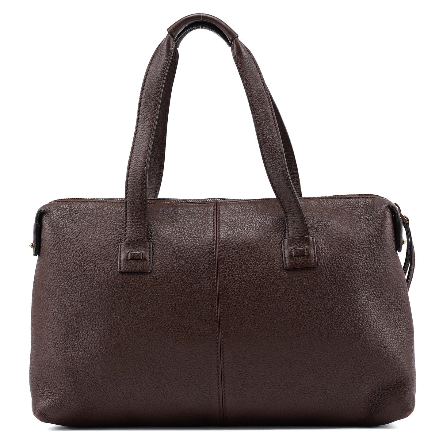 109132 Brown Leather Pocket Tote Bag