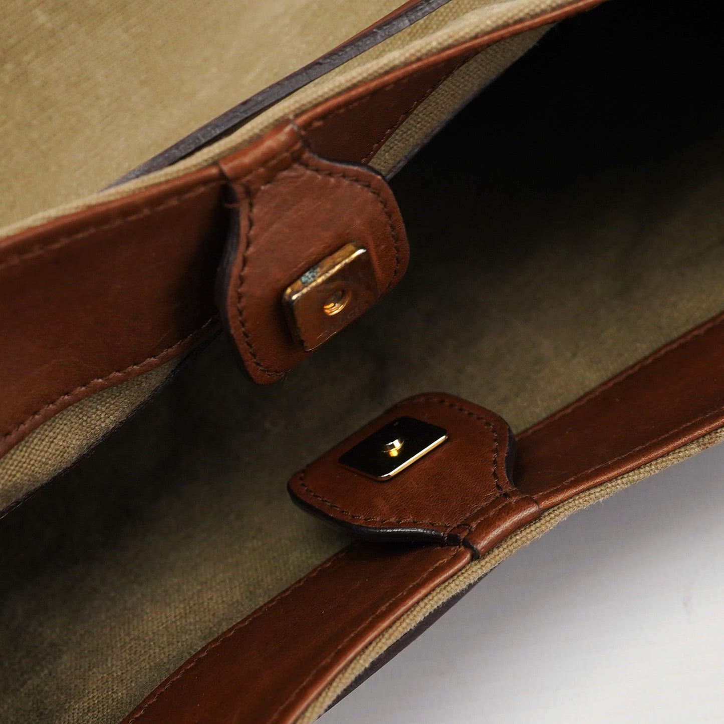 109136 Khaki Canvas Bamboo Top Handle Bag