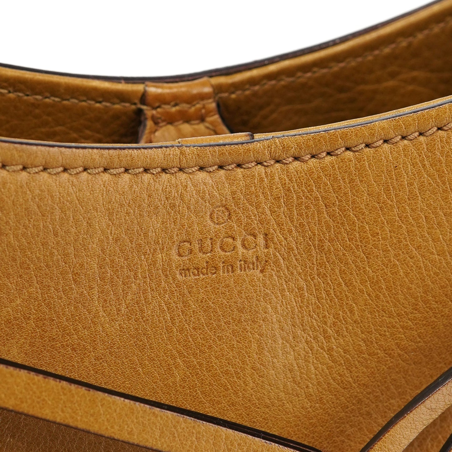 109136 Yellow Leather Bamboo Bag