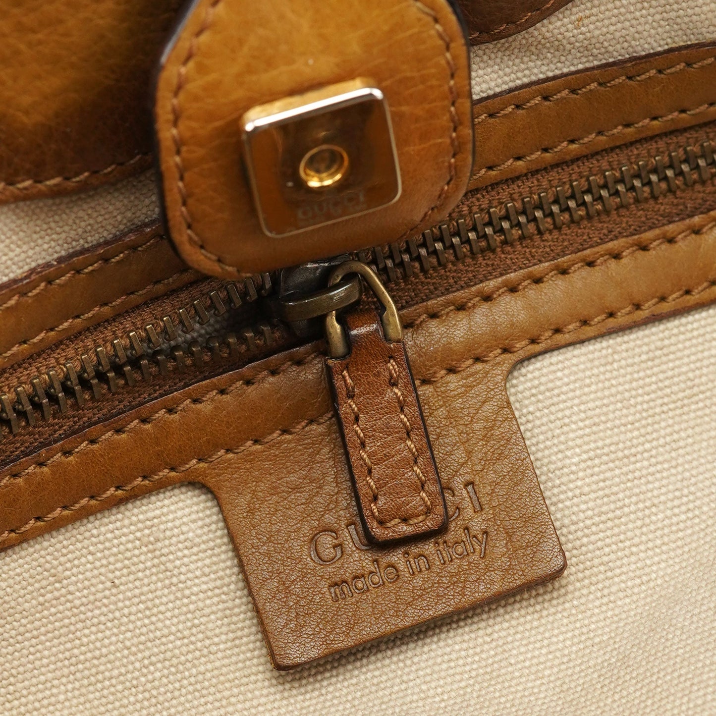 109136 Yellow Leather Bamboo Bag