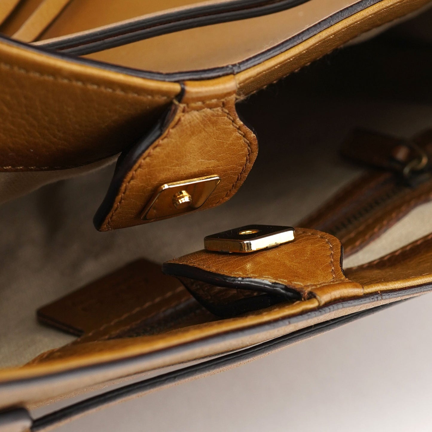 109136 Yellow Leather Bamboo Bag