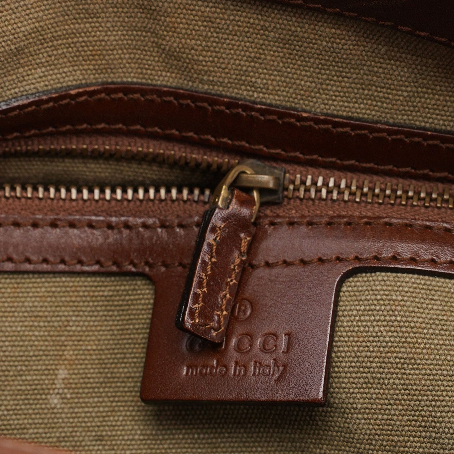 109138 Beige Canvas Bamboo Dual Handle Bag