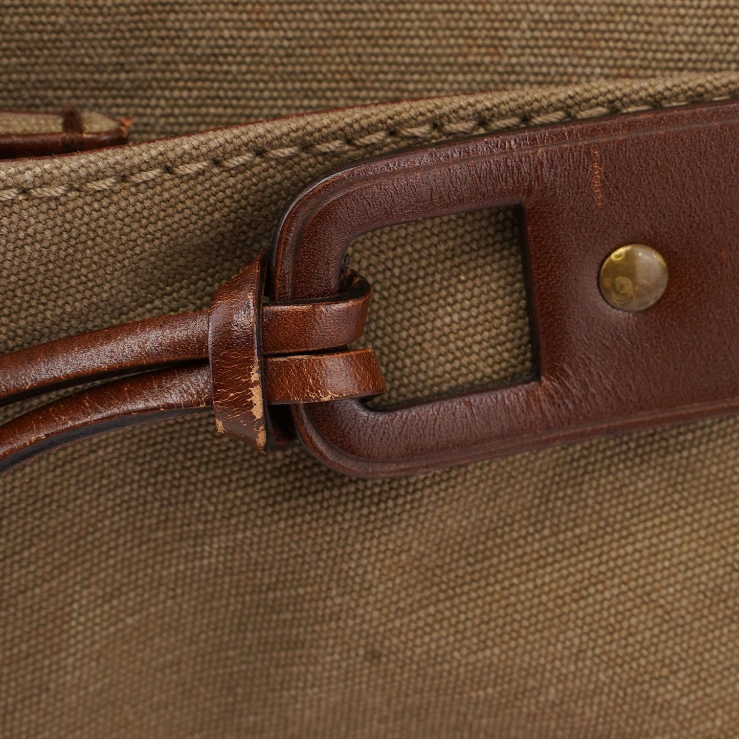 109138 Beige Canvas Bamboo Dual Handle Bag