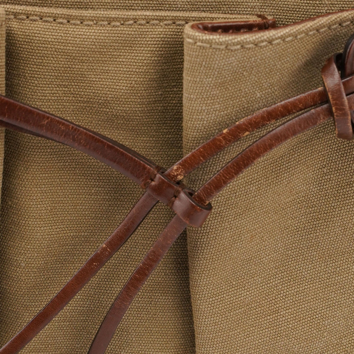 109138 Beige Canvas Bamboo Dual Handle Bag
