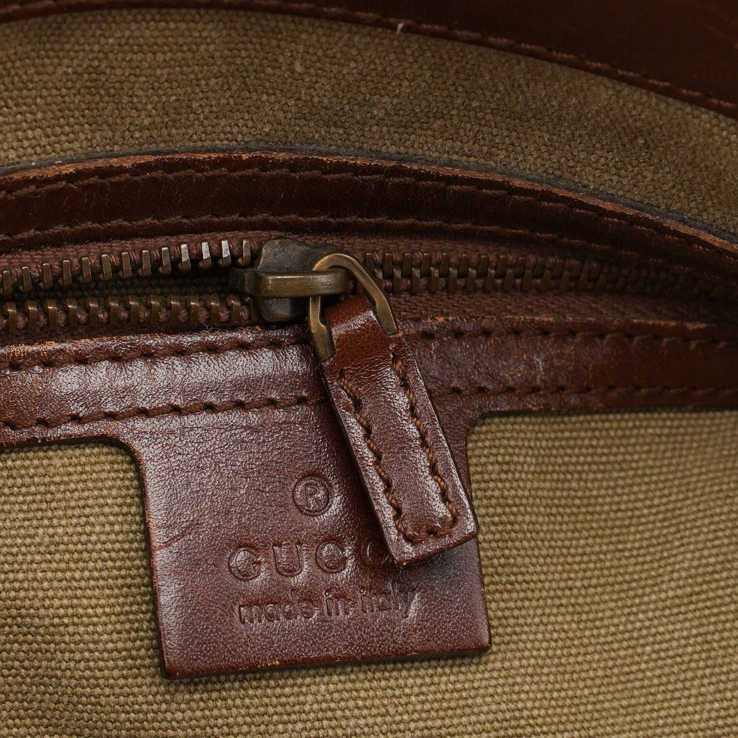 109138 Beige Canvas Bamboo Dual Handle Bag