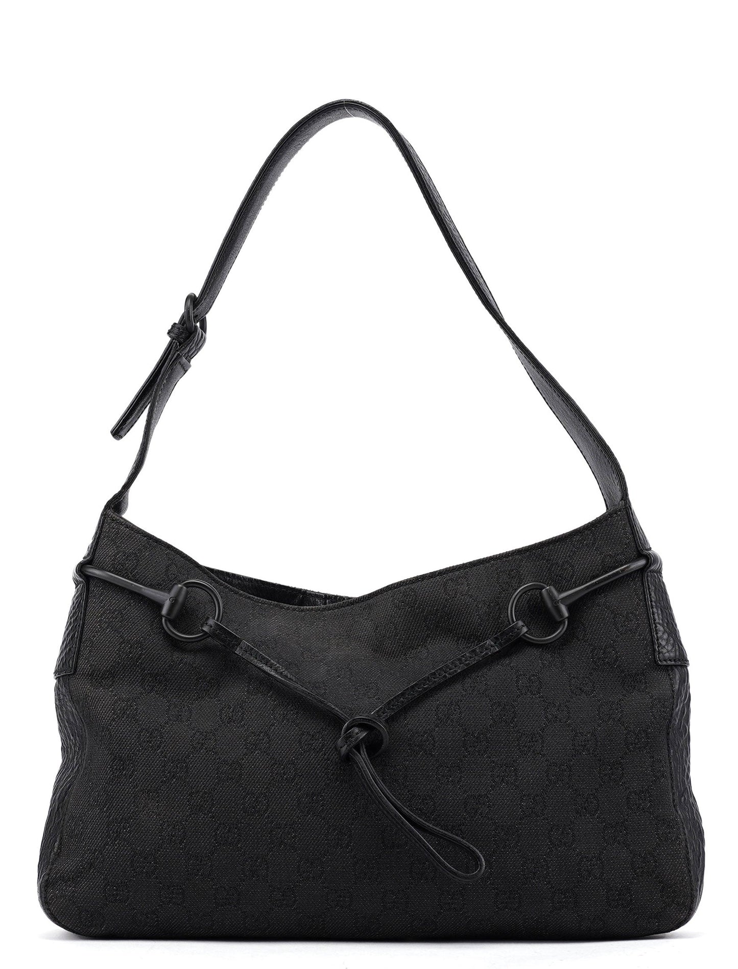 109175 Anthracite GG Horsebit Shoulder Bag