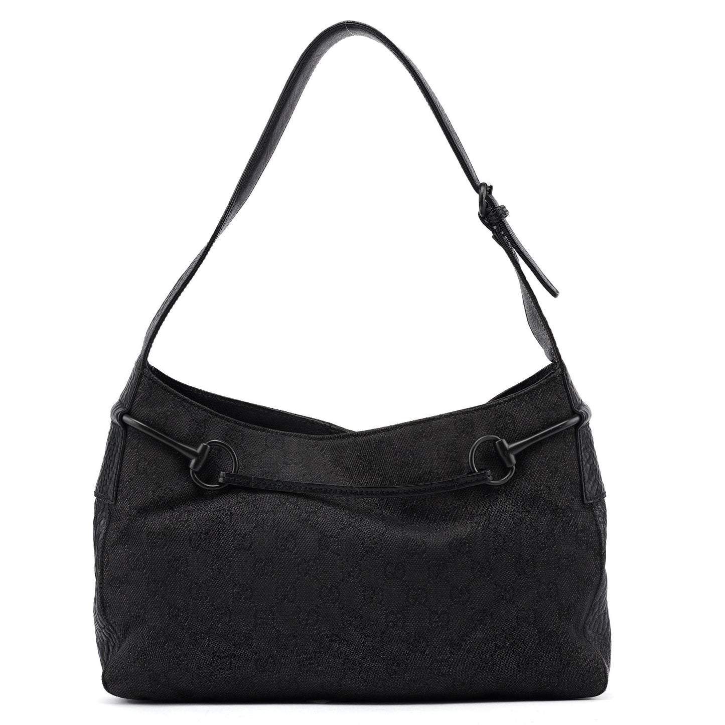 109175 Anthracite GG Horsebit Shoulder Bag