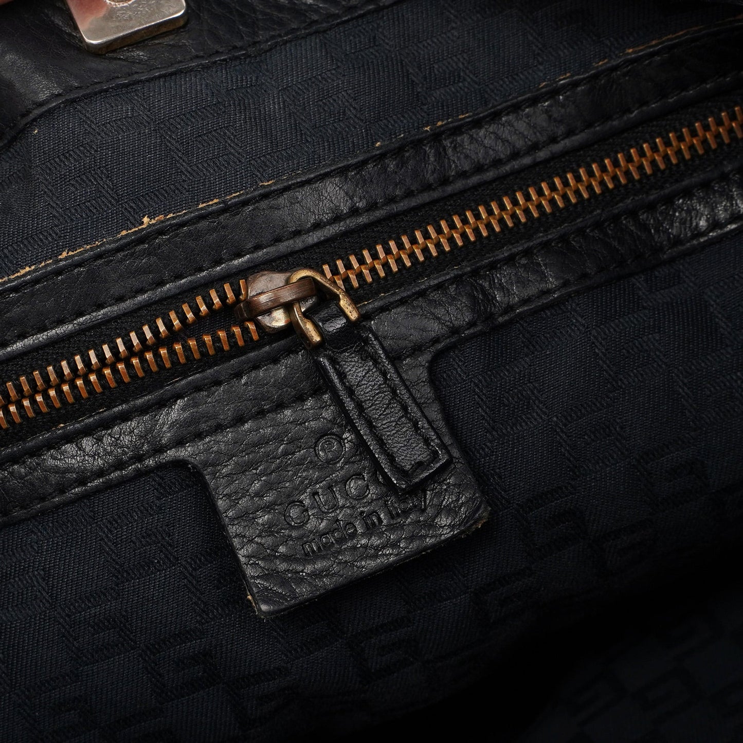 110177 Black Calfskin Knot Handle Bag