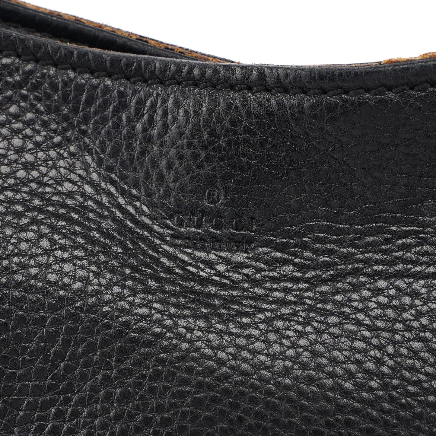 110177 Black Calfskin Knot Handle Bag