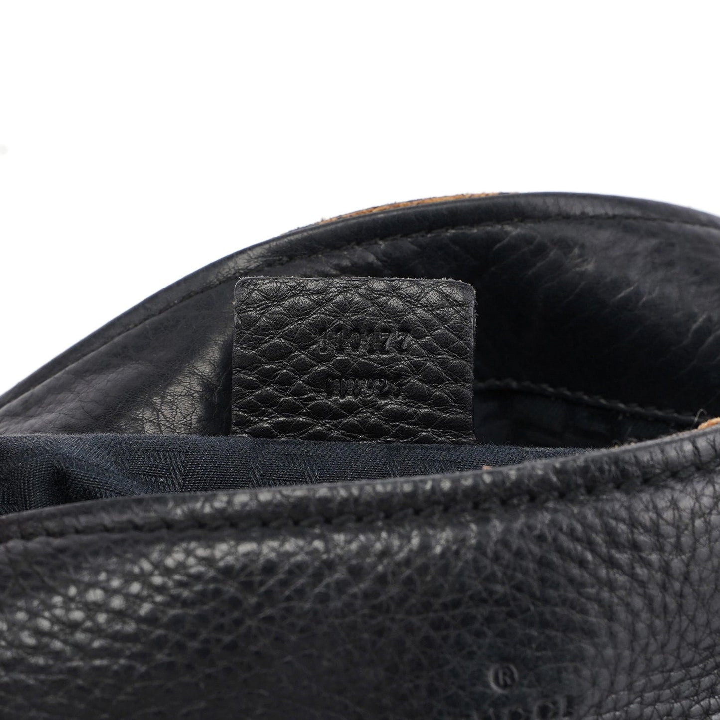 110177 Black Calfskin Knot Handle Bag