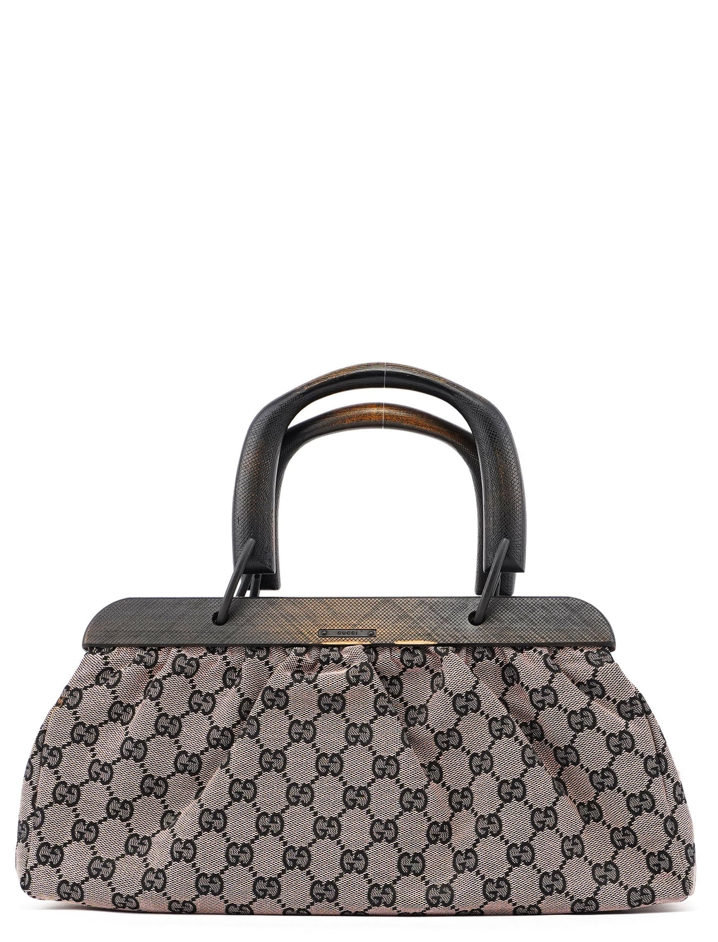 112683 Beige GG Wood Handle Bag