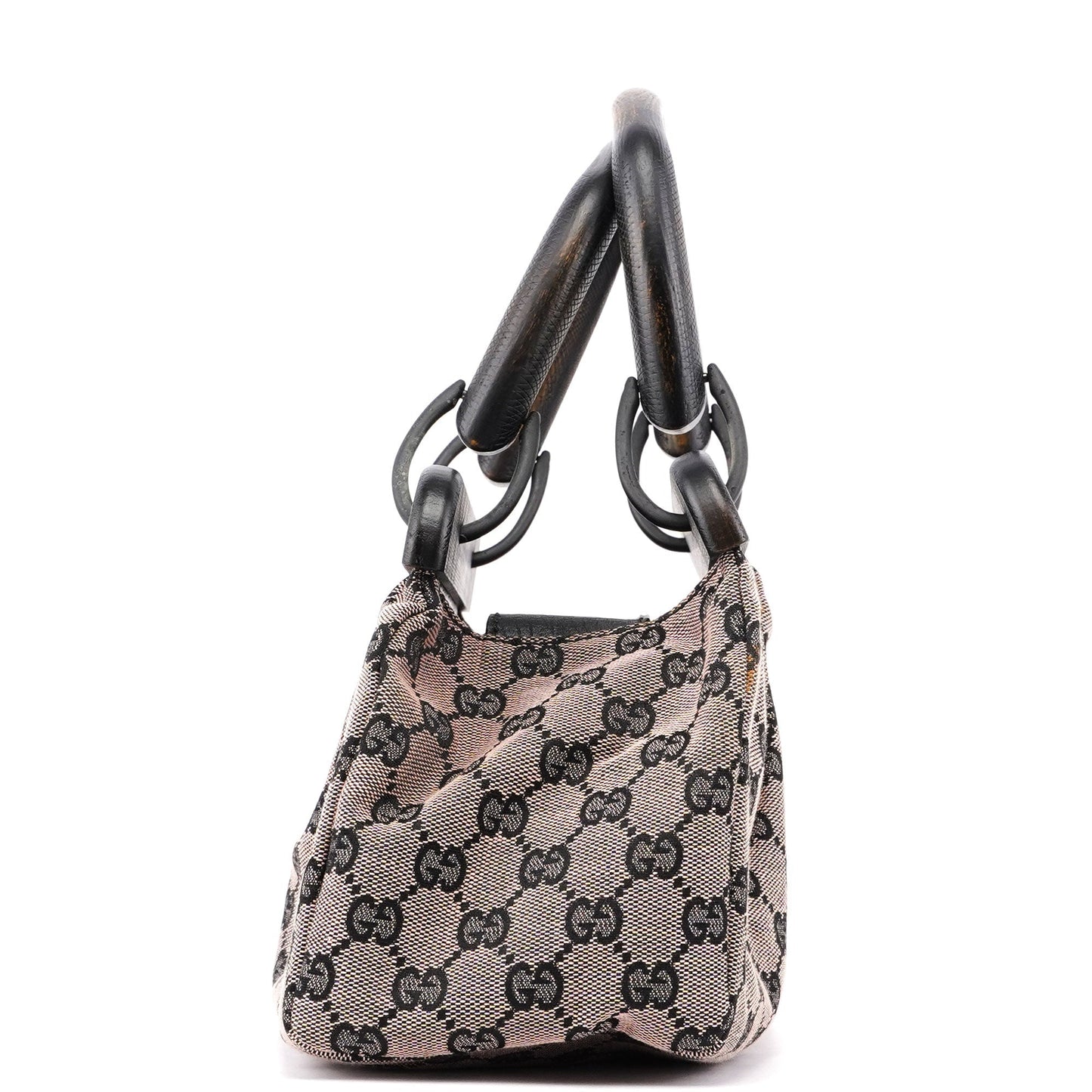 112683 Beige GG Wood Handle Bag