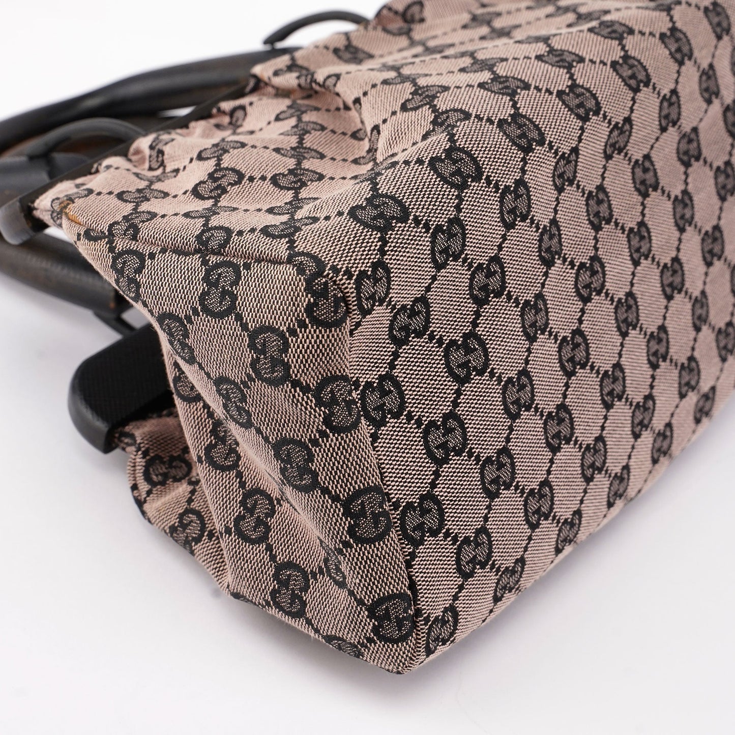 112683 Beige GG Wood Handle Bag