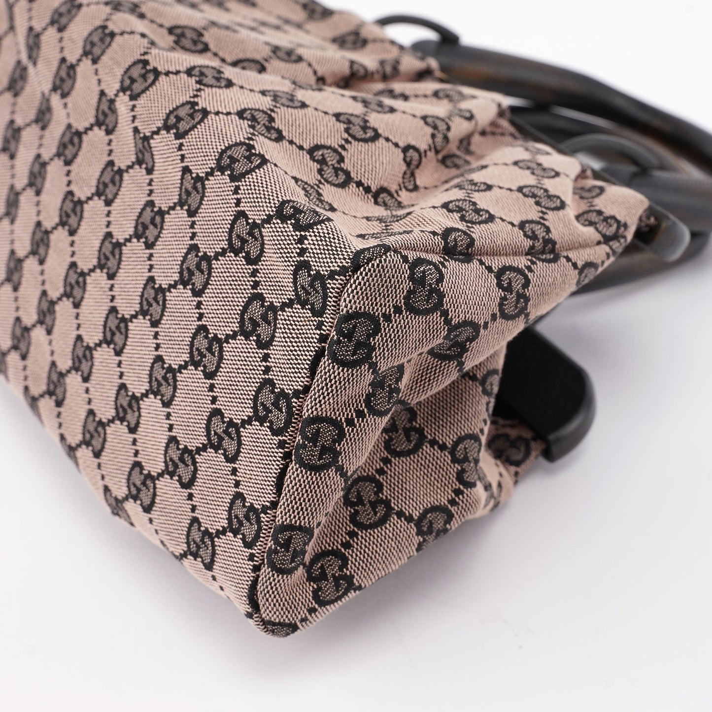 112683 Beige GG Wood Handle Bag