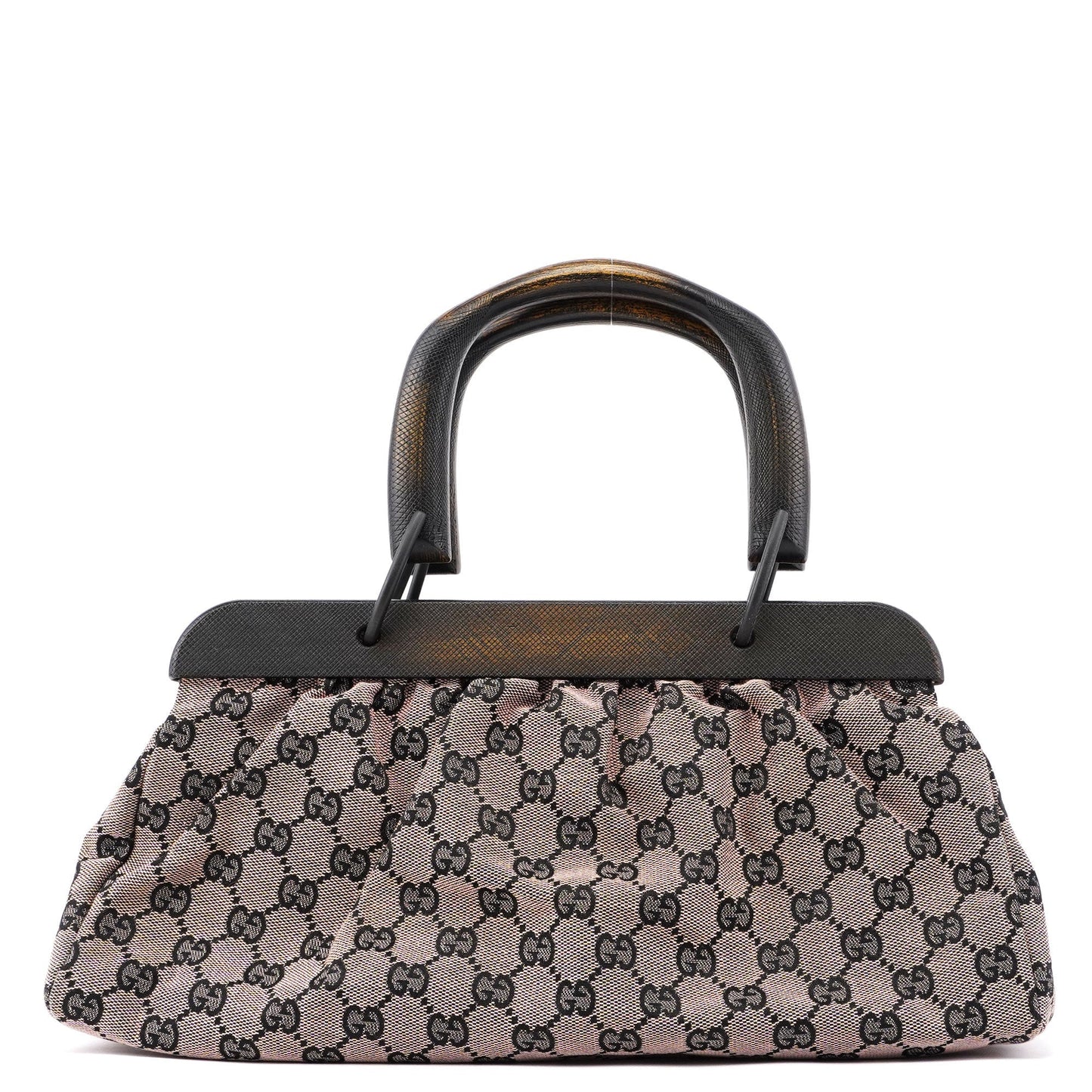 112683 Beige GG Wood Handle Bag