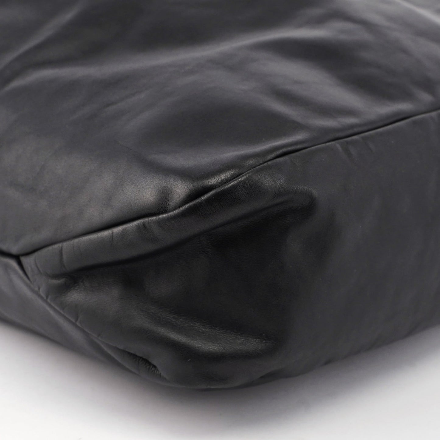 114900 Large Black Calfskin Horsebit Bag