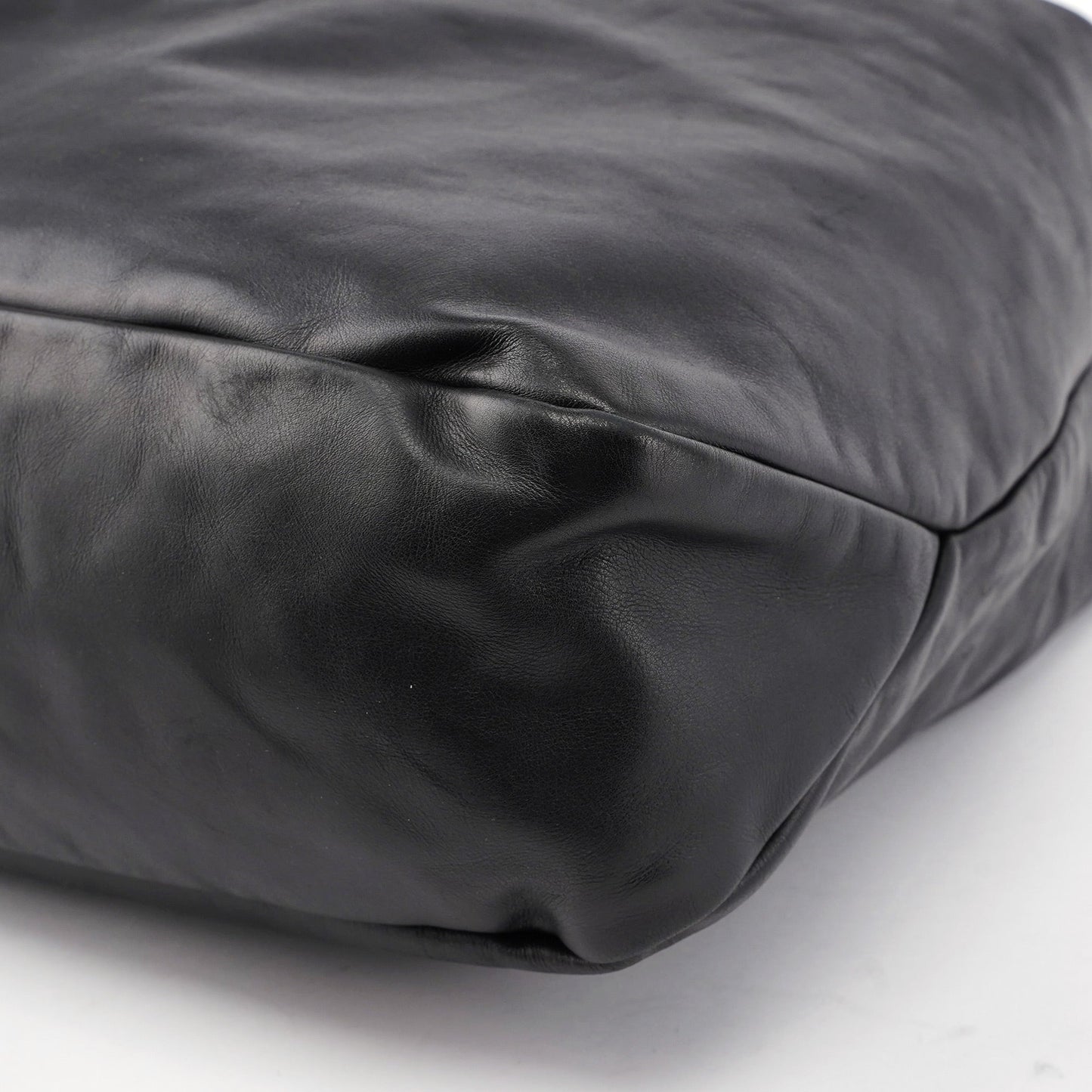 114900 Large Black Calfskin Horsebit Bag