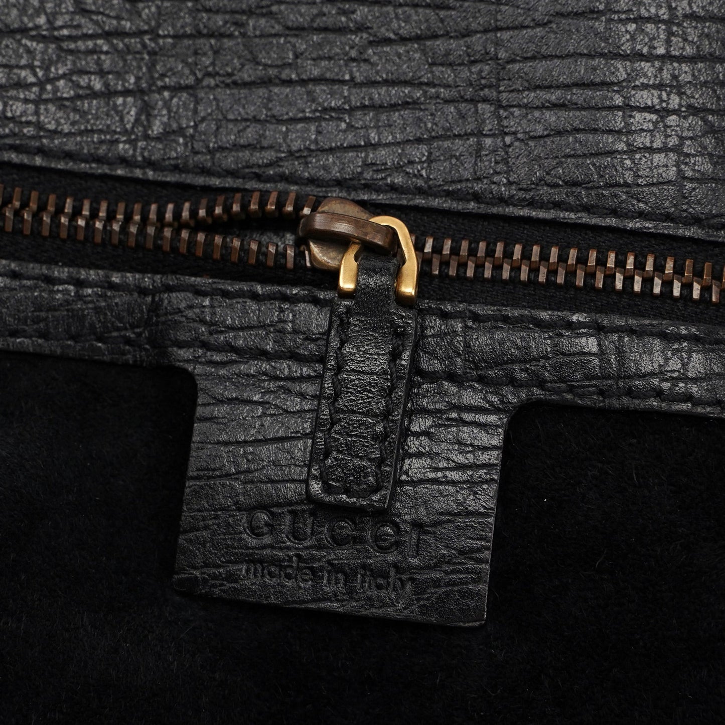 114900 Large Black Calfskin Horsebit Bag