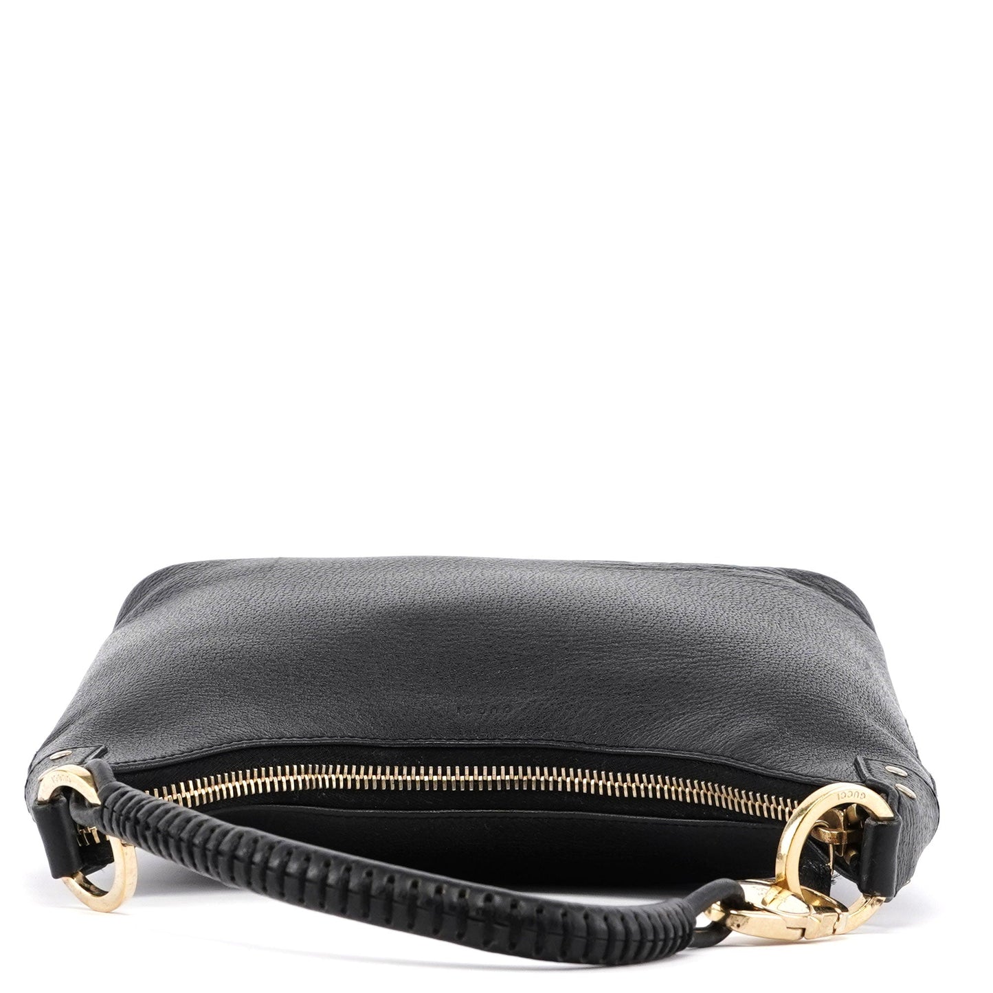 115003 Black Leather Hobo Shoulder Bag