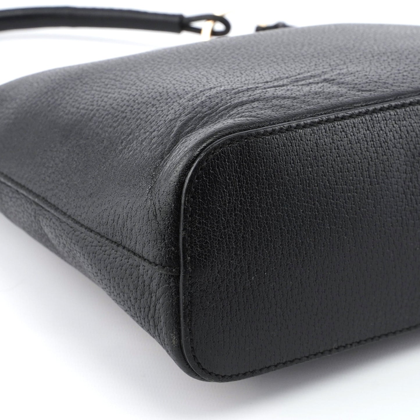 115003 Black Leather Hobo Shoulder Bag