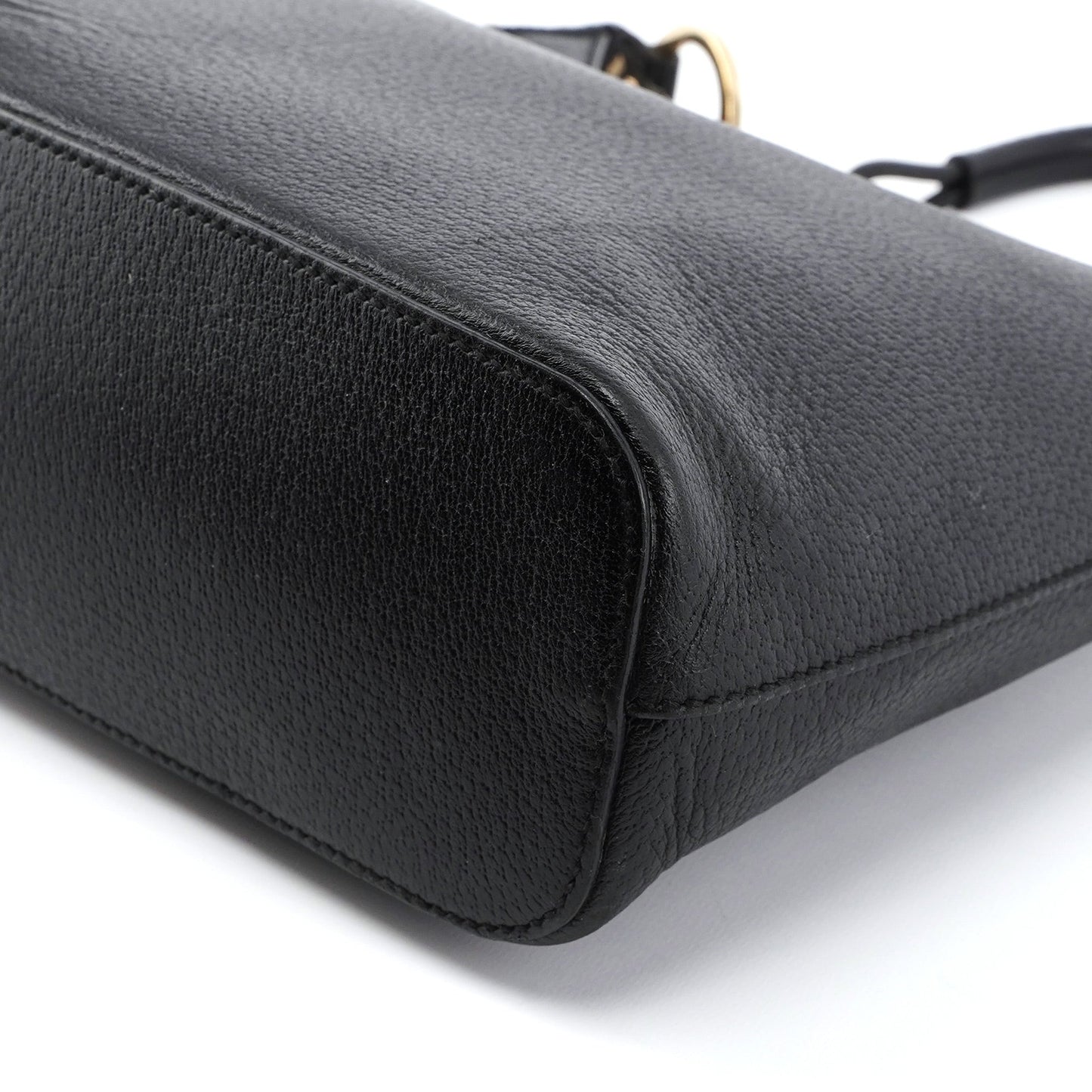 115003 Black Leather Hobo Shoulder Bag