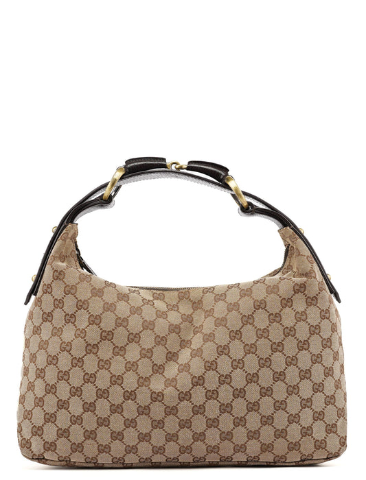 115867 Beige GG Horsebit Shoulder Bag