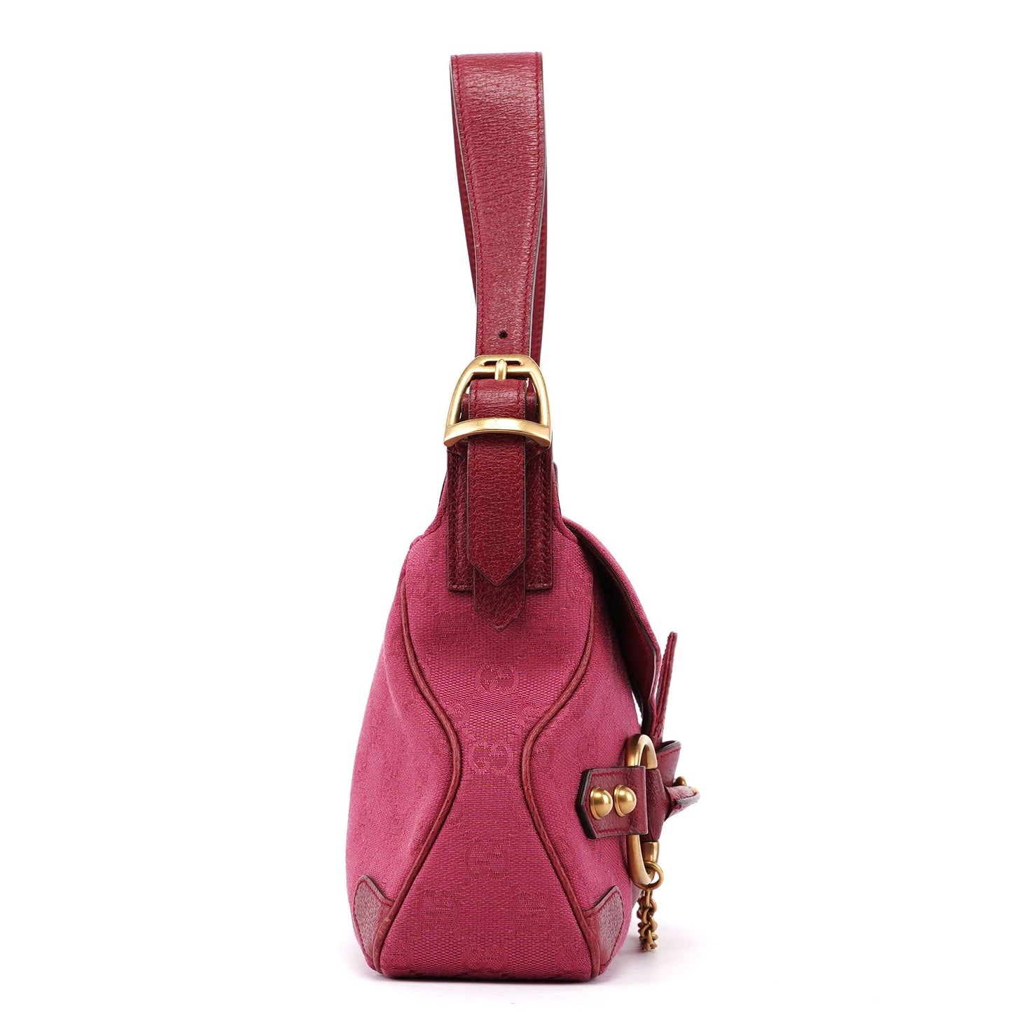 120984 Pink GG Horsebit Shoulder Bag