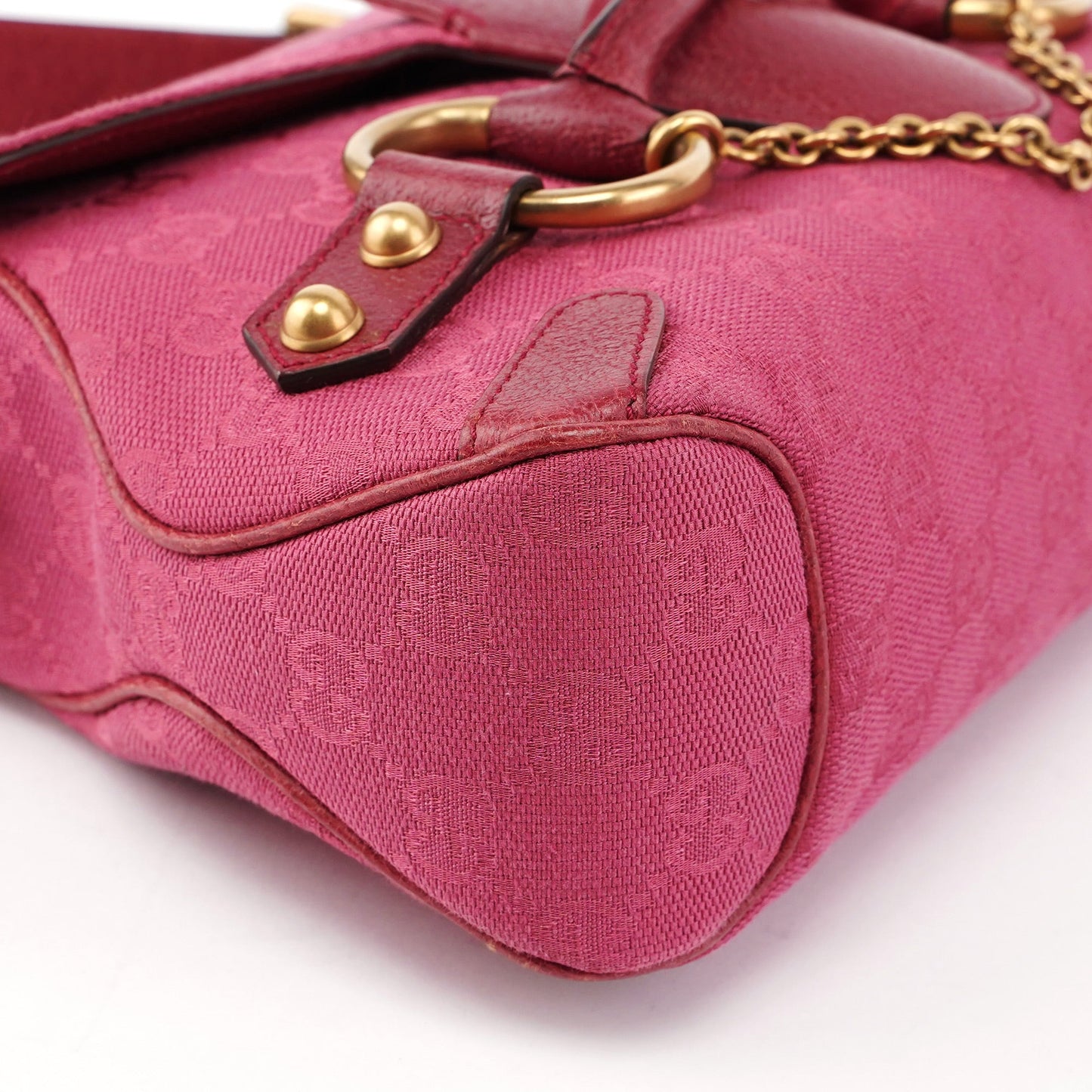120984 Pink GG Horsebit Shoulder Bag