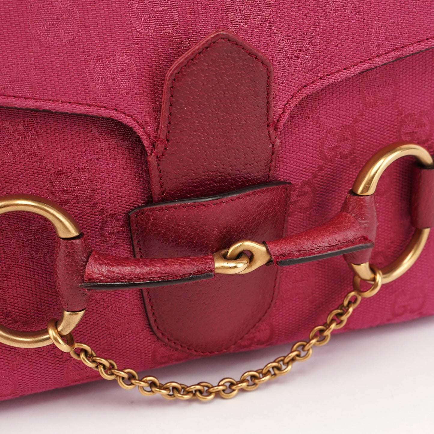 120984 Pink GG Horsebit Shoulder Bag