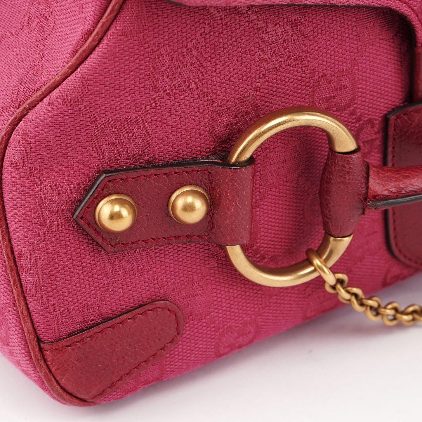 120984 Pink GG Horsebit Shoulder Bag