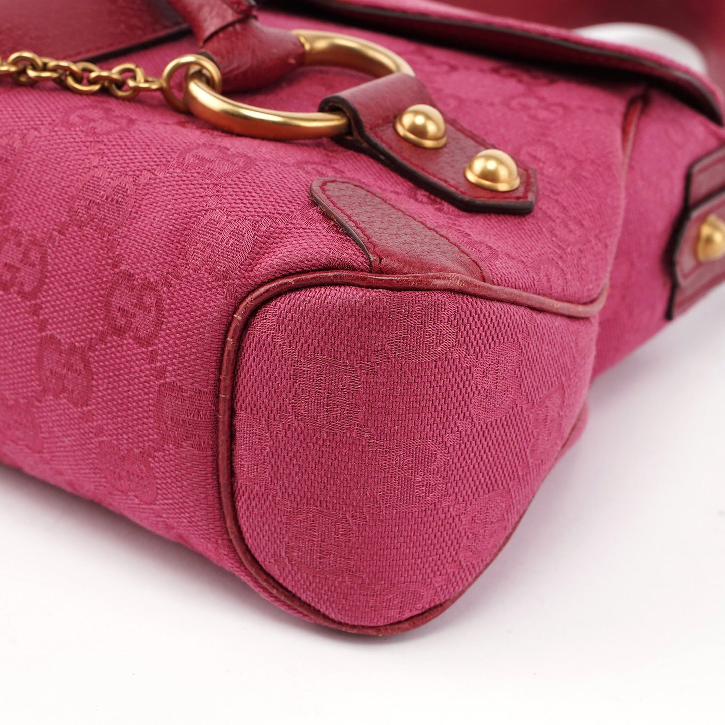 120984 Pink GG Horsebit Shoulder Bag