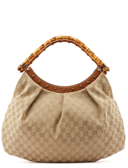 124293 Beige GG Bamboo Dual Handle Bag
