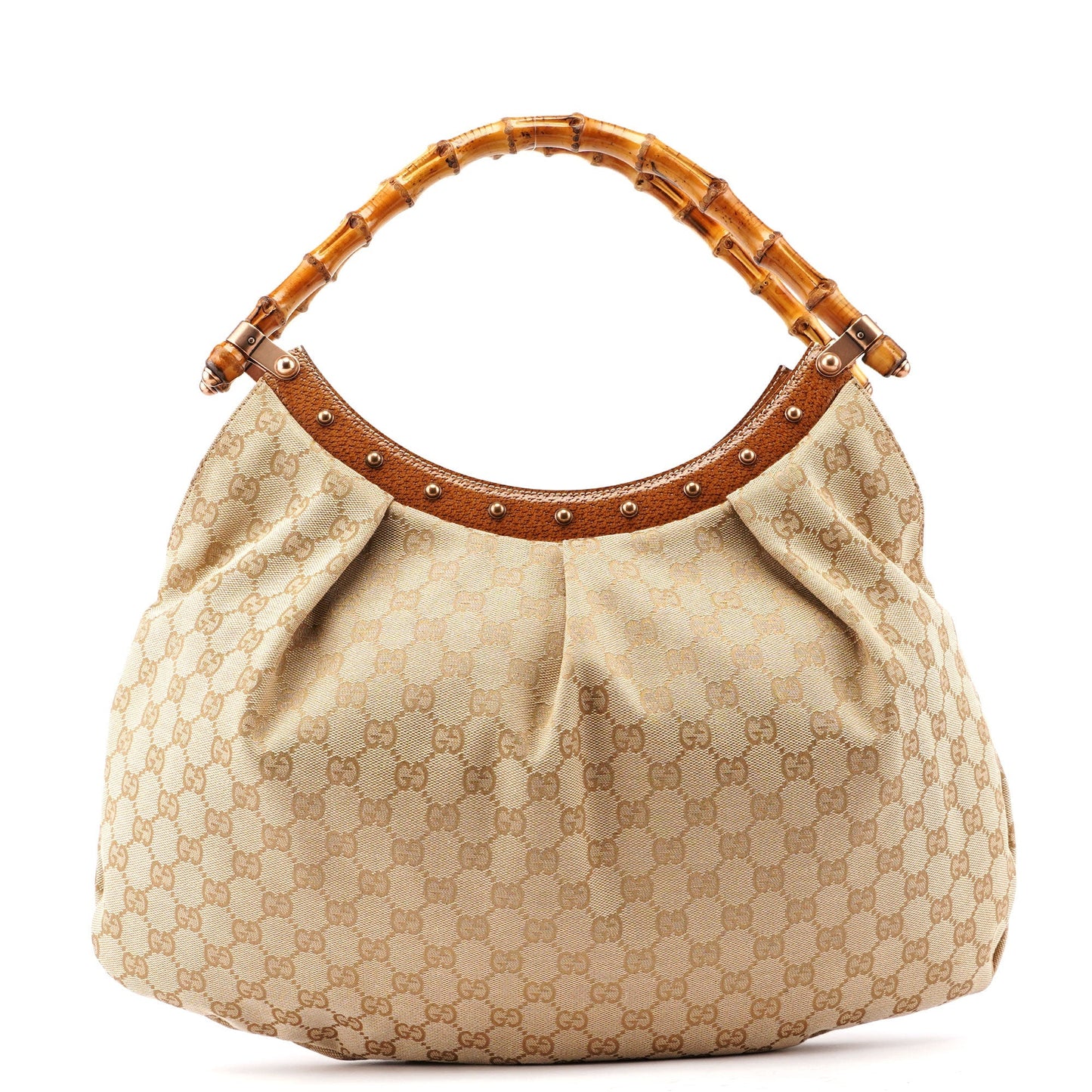 124293 Beige GG Bamboo Dual Handle Bag