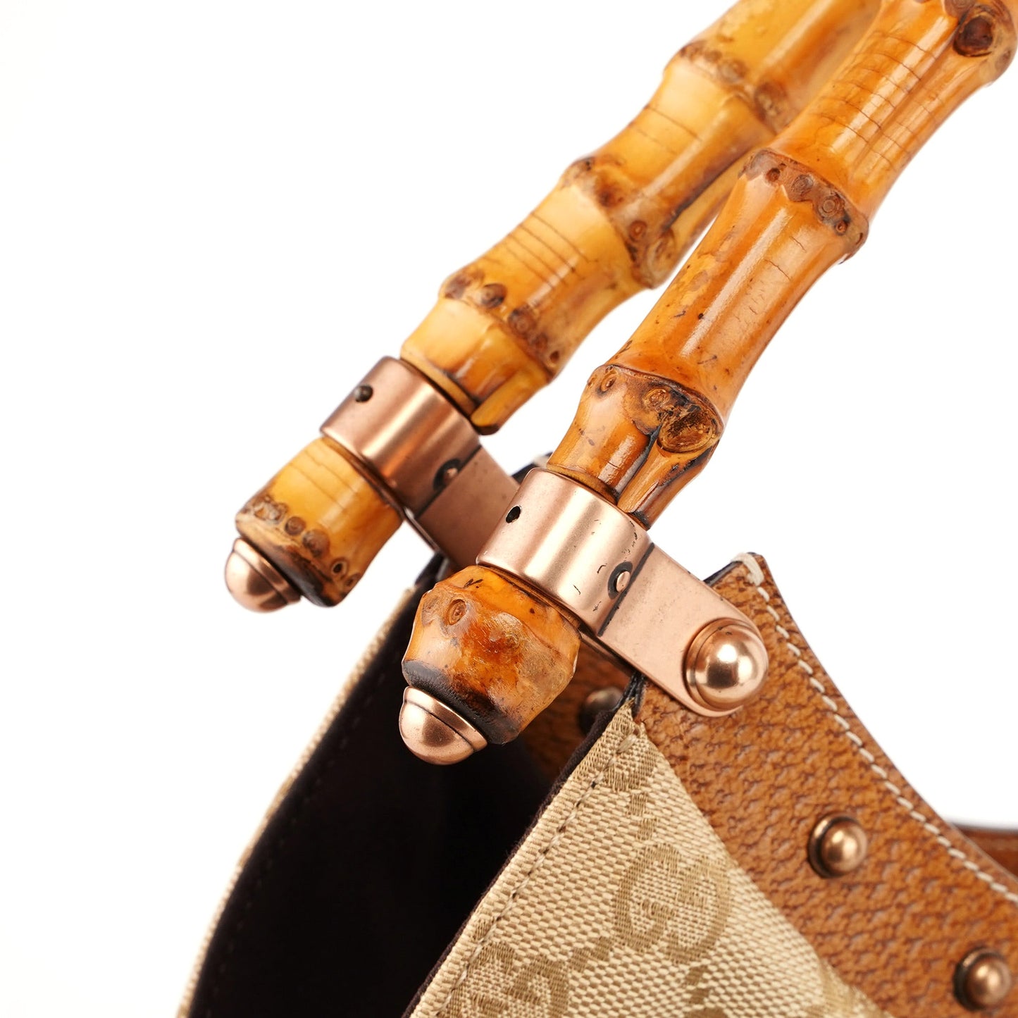 124293 Beige GG Bamboo Dual Handle Bag