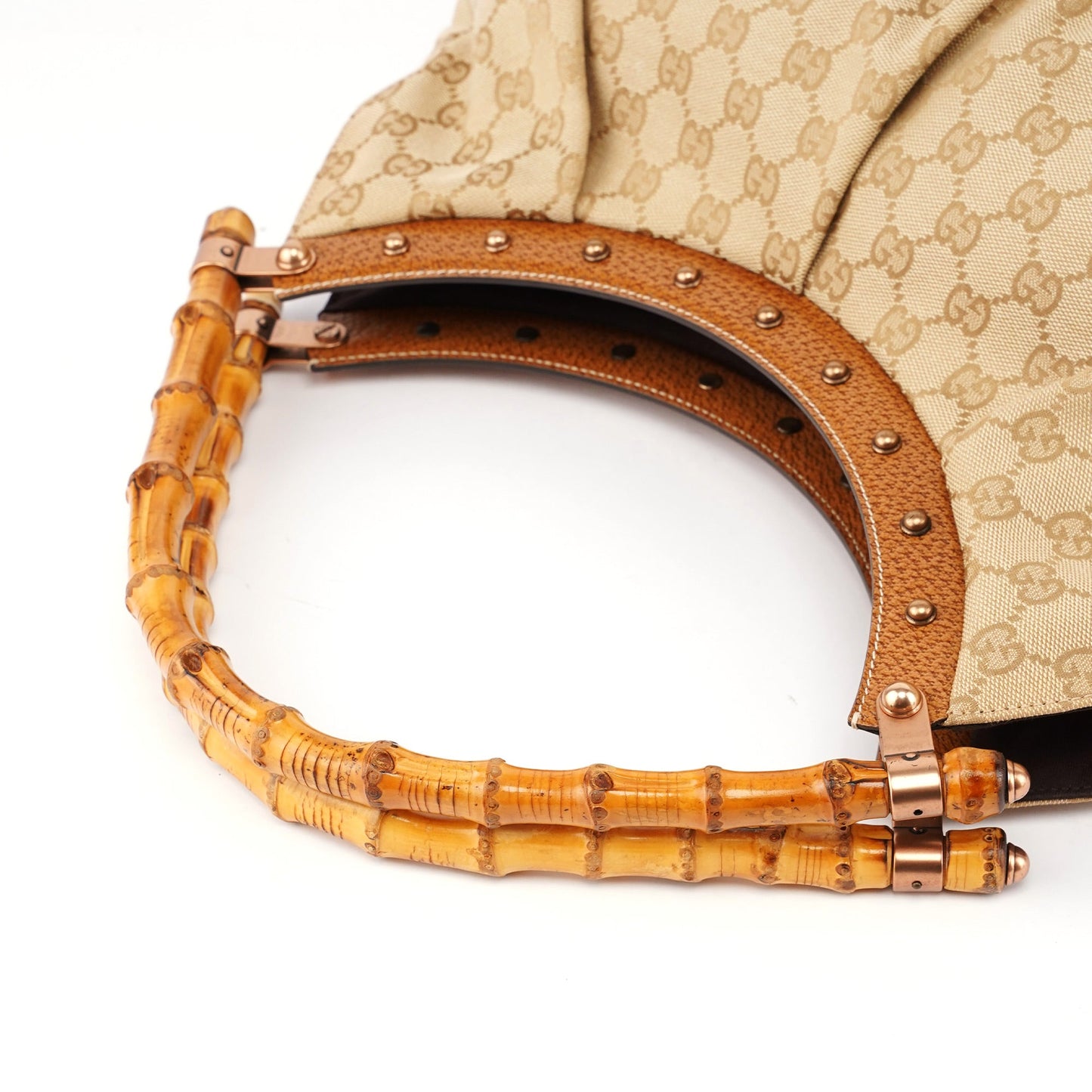 124293 Beige GG Bamboo Dual Handle Bag