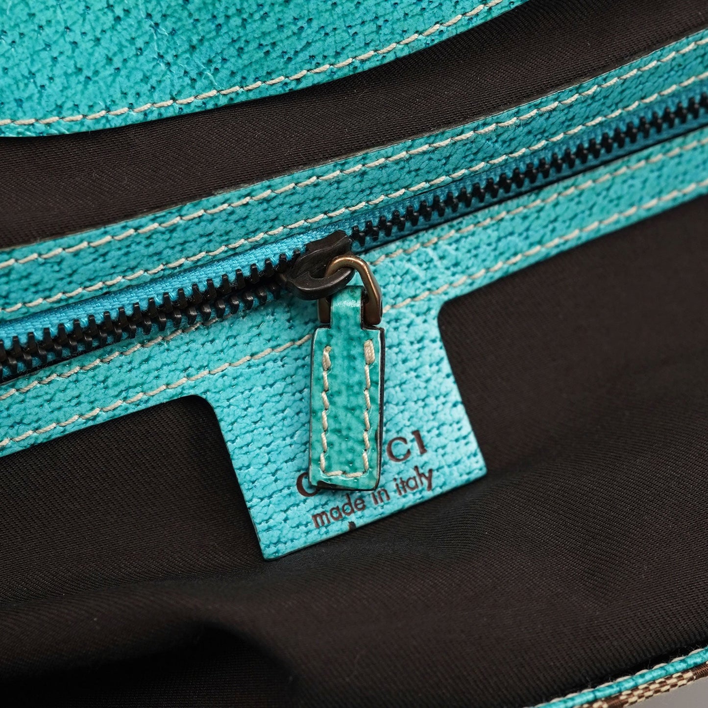 124407 Beige Turquoise GG Jackie Shoulder Bag