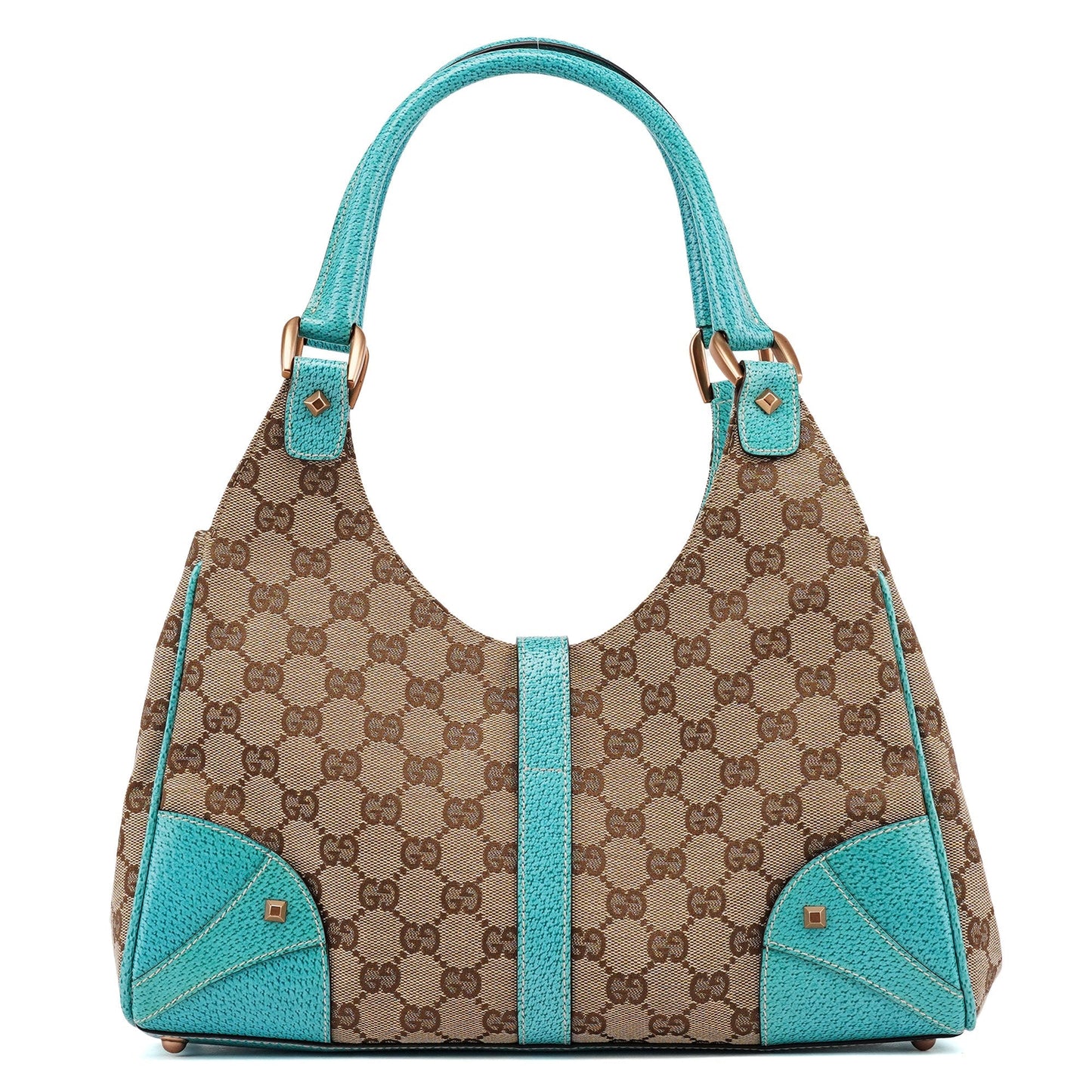 124407 Beige Turquoise GG Jackie Shoulder Bag