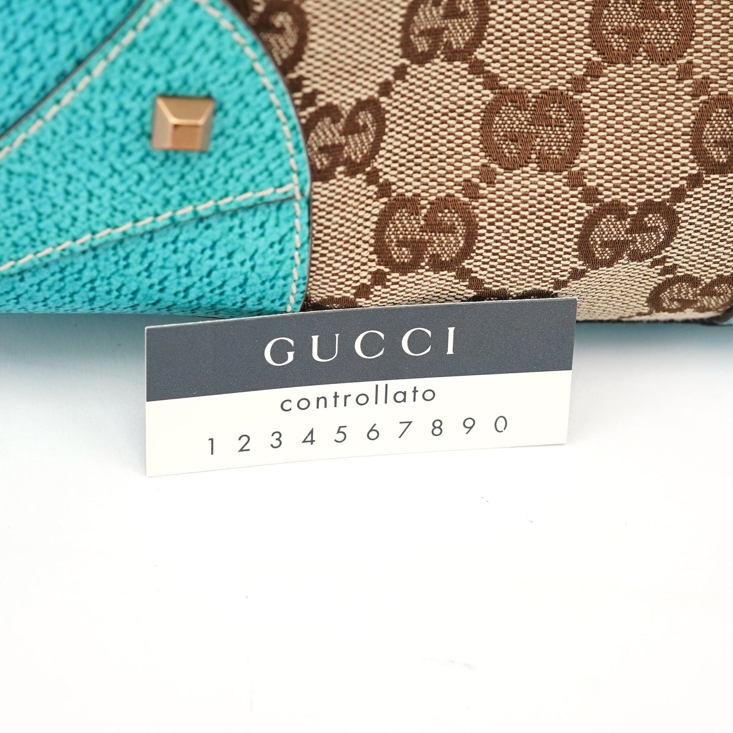 124407 Beige Turquoise GG Jackie Shoulder Bag