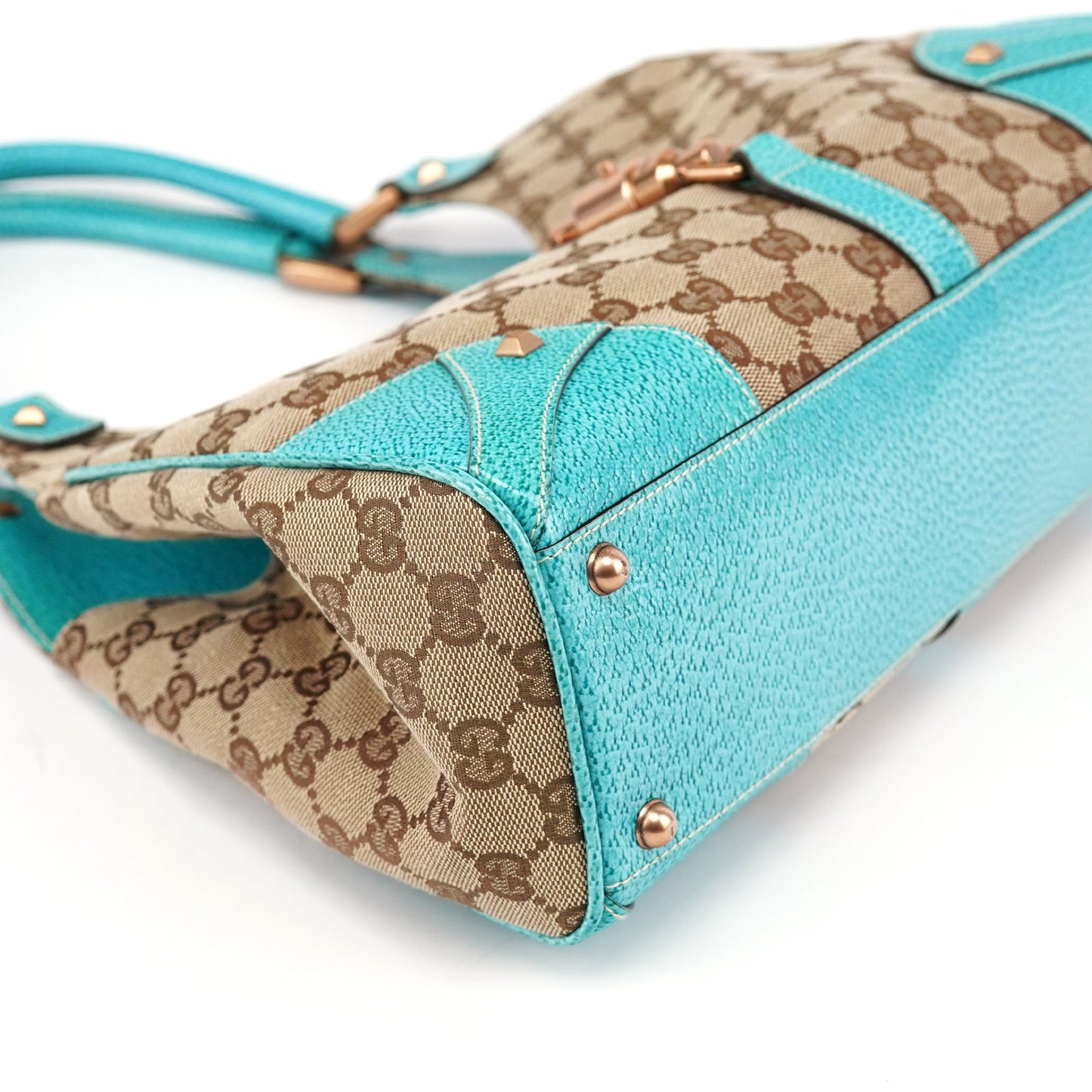 124407 Beige Turquoise GG Jackie Shoulder Bag