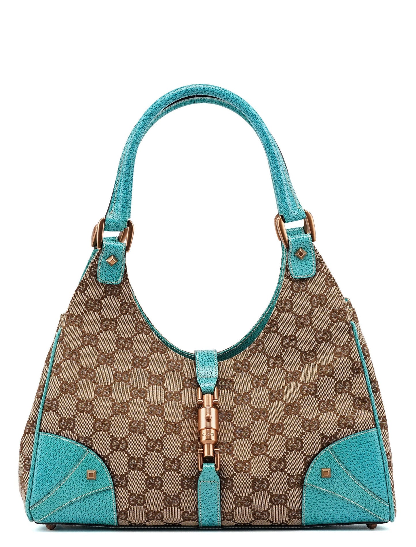 124407 Beige Turquoise GG Jackie Shoulder Bag