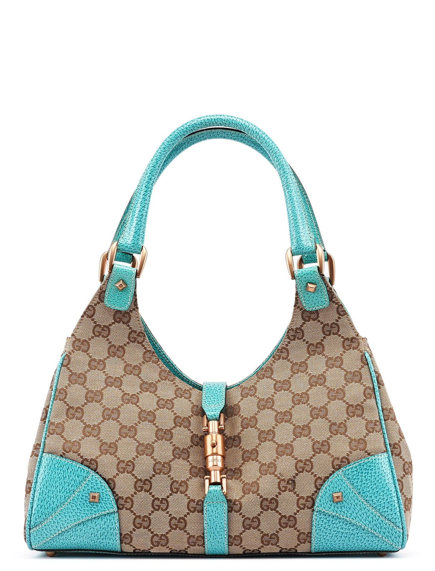 124407 Beige Turquoise GG Jackie Shoulder Bag